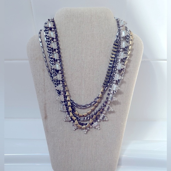 Stella & Dot Sutton Mixed Metal Necklace Five Ways to Style Silver Gold … - Picture 3 of 3